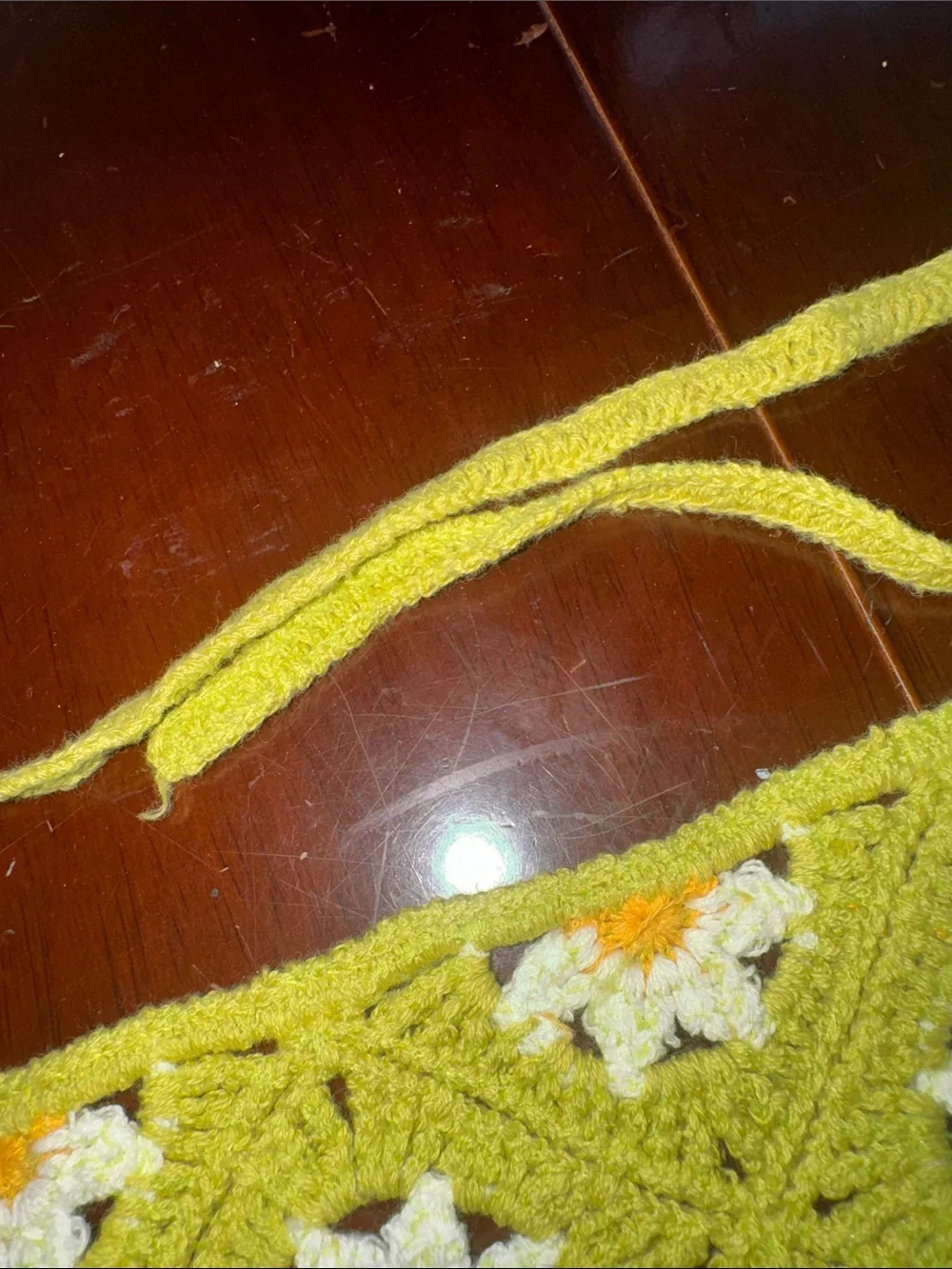 Kids Crochet Daisy Bonnet in Lime Green